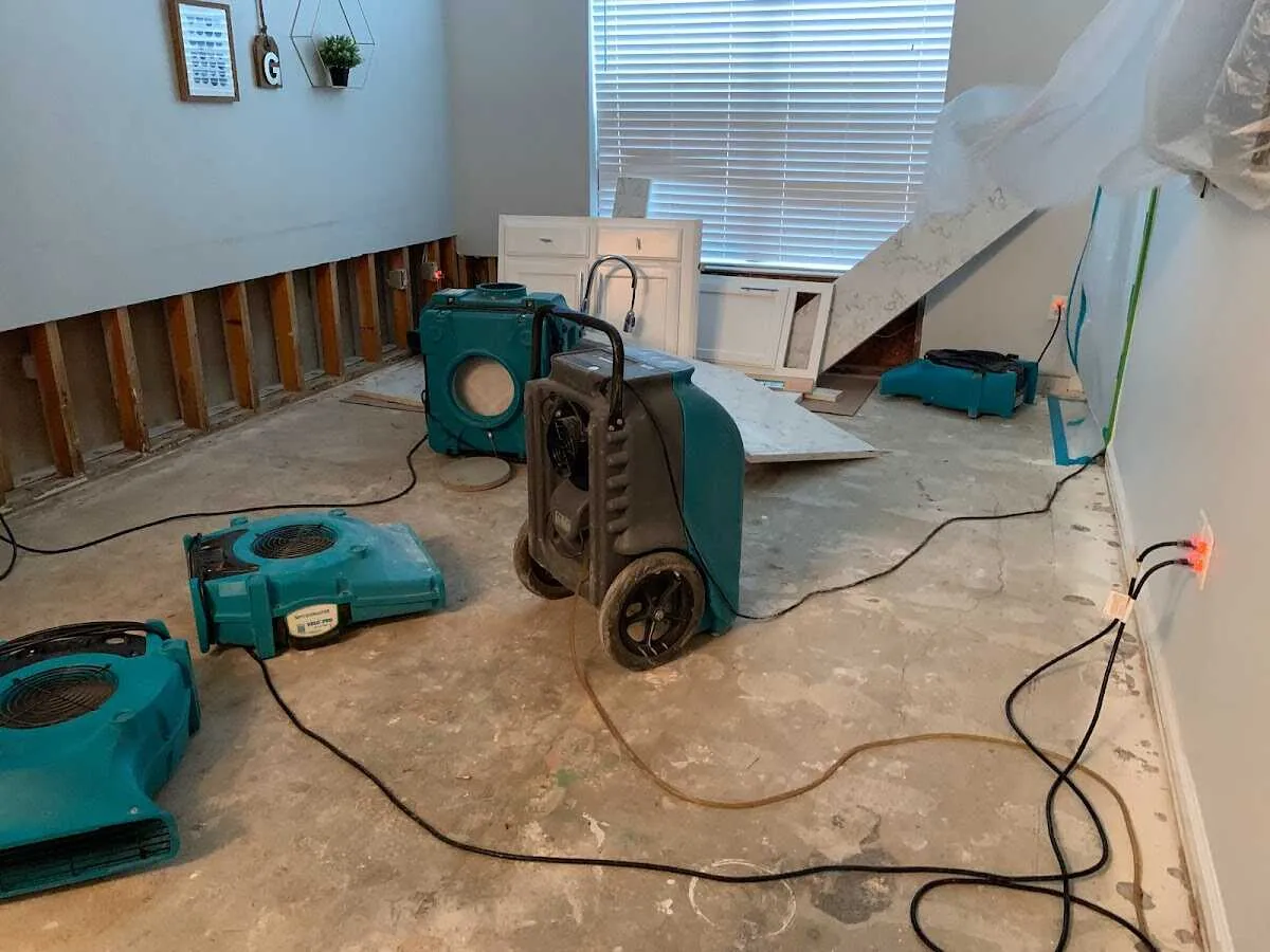 Dehumidifier in flood-cut room for Water Damage Restoration in Sudden Valley